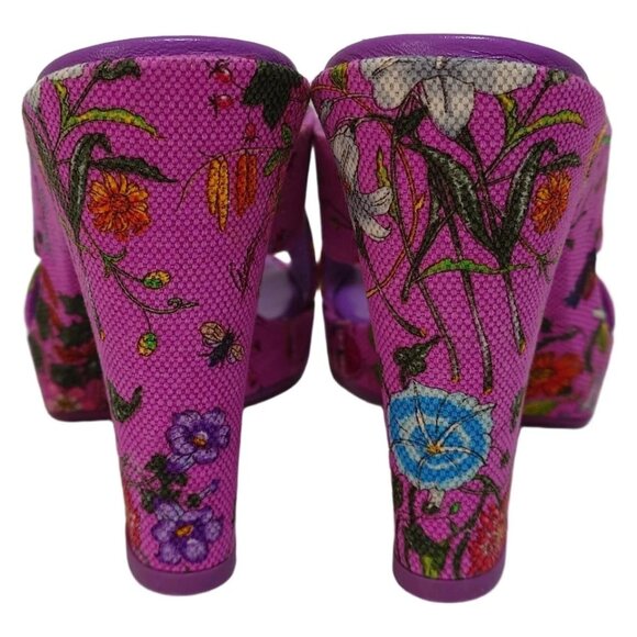 GUCCI - Pink Green Multi Canvas Women's Sandals 167-052525 - Picture 3 of 6